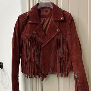 Blank NYC Rust Suede Fringe Jacket